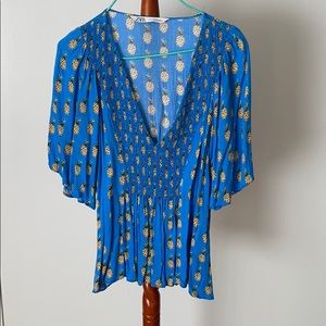 Zara Top Pineapple Print